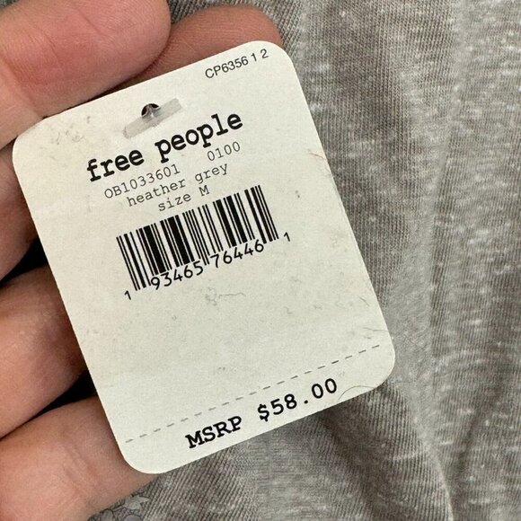 Free People Movement Undertow Long Sleeve Cropped Top Heather Grey Size M - Picture 10 of 16